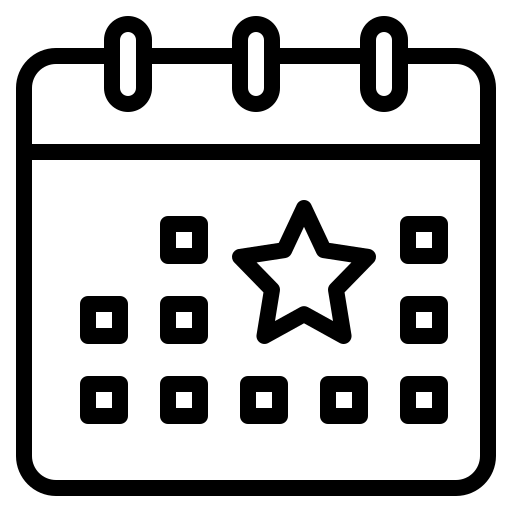 Calendar icon with a star in the center